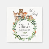 Rustieke bosdieren Baby shower sprinkle boy Servet (Voorkant)