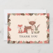 Rustieke Bosdieren Bedankkaart (Voorkant)