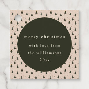 Rustieke bosgroene kerstbomen cadeau van bedankjes labels