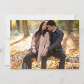 Rustieke bospad bruiloft string lichten foto save the date (Achterkant)