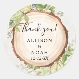 Rustieke bosrijke buitenbos hout plak gunst ronde sticker