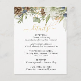 Rustieke bossen Green & Pinecones Details Informatiekaartje