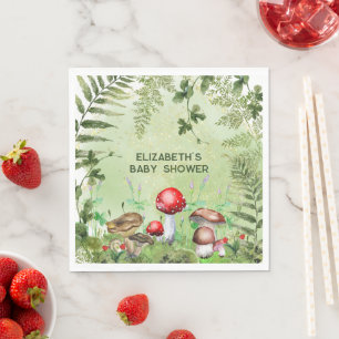 Rustieke bossen groen paddenstoelen schimmels vare servet