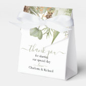 Rustieke bossen groen & pinecones bruiloft bedankdoosjes (Voorkant Zijde)