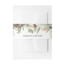 Rustieke bossen groen & pinecones uitnodigingen wikkel