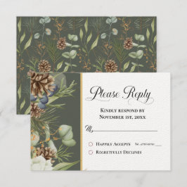 Rustieke bossen Pinecones op Groen Beantwoorden