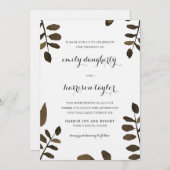Rustieke Botanische Bladeren Huwelijk Kaart (Voorkant / Achterkant)