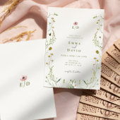 Rustieke botanische bloemen bijen bruiloft uitnodi kaart