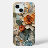 Rustieke  Botanische Collage Gepersonaliseerde Naa Case-Mate iPhone Case (Achterkant)