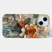 Rustieke  Botanische Collage Gepersonaliseerde Naa Case-Mate iPhone Case (Achterkant (horizontaal))
