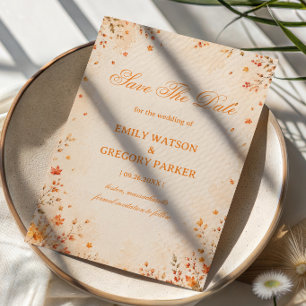 Rustieke Botanische Elegante Herfst Save The Date