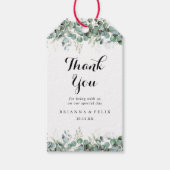 Rustieke Botanische Eucalyptus Groene Huwelijk Cadeaulabel (Voorkant)