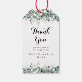 Rustieke Botanische Eucalyptus Groene Huwelijk Cadeaulabel (Achterkant)