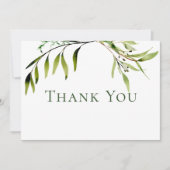 Rustieke botanische groen Bough bruiloft Bedankkaart (Voorkant)