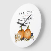 Rustieke Botanische Herfst Pompoen Bruiloft Grote Klok (Hoek)
