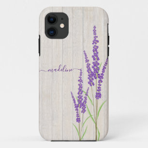 rustieke botanische lavendel   Gepersonaliseerd iPhone 11 Hoesje