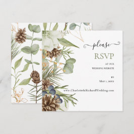 Rustieke Botanische Pinecones Trouwwebsite RSVP