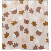 Rustieke Botanische Pompoen Spice Maple Leaf Patro Douchegordijn (Voorkant)