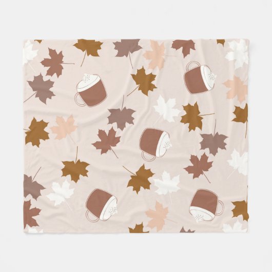 Rustieke Botanische Pompoen Spice Maple Leaf Patro Fleece Deken (Voorkant (Horizontaal))