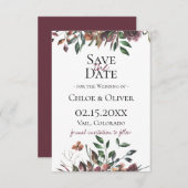 Rustieke Botanische Save The Date Aankondiging (Voorkant / Achterkant)
