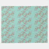 Rustieke botanische strepen fleece deken (Voorkant (Horizontaal))