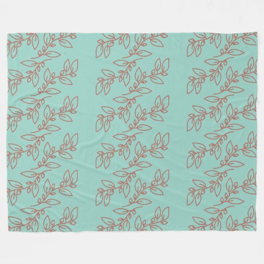 Rustieke botanische strepen fleece deken (Voorkant (Horizontaal))