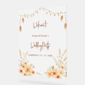 Rustieke Botanische terracotta bruiloft welkomstkr Acryl Bord (Hoek)