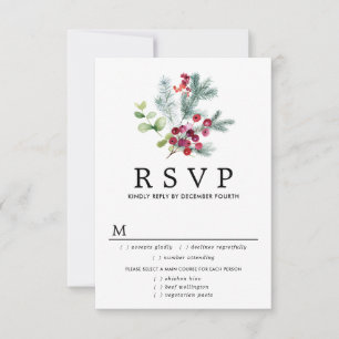 Rustieke Botanische Trouwen RSVP Kaart, Maaltijden Kaartje