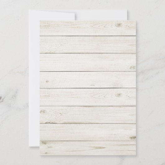 Rustieke botanische trouwzaalstoelkaart. Houten sc Kaart (Achterkant)