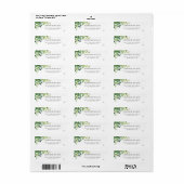 Rustieke botanische tuin bloemengroen etiket (Full Sheet)