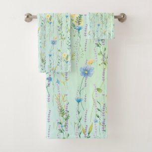 Rustieke Botanische Waterverf gradiënt flora bloem Bad Handdoek