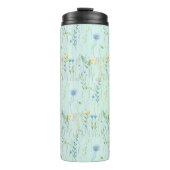 Rustieke Botanische Waterverf gradiënt flora bloem Thermosbeker (Voorkant)