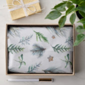 Rustieke Botanische Woodsy Pine Tree Leaves Tissuepapier (Geschenk)