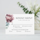 Rustieke Bourgogne Bloemen Fall Wedding RSVP (Staand voorkant)