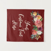 Rustieke Bourgogne Bloemen Foto Prop Bruiloft Acht Wandkleed (Voorkant (horizontaal))