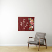 Rustieke Bourgogne Bloemen Foto Prop Bruiloft Acht Wandkleed (In Situ (horizontaal))