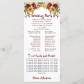 Rustieke Bourgogne Bloemen Geel Zonnebloemen Bruil Programma (Achterkant)