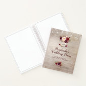 Rustieke Bourgogne Bloemen Mason Jar Trouwplannen Notitieboek (Binnen)