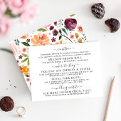 Rustieke Bourgogne Blush Bloemen Bruiloft Informat Informatiekaartje