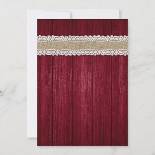 Rustieke Bourgogne en Zonnebloem bruiloft uitnodig Kaart (Achterkant)