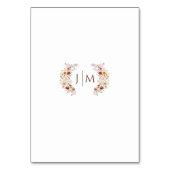 Rustieke Bourgogne Herfst Bloemen Tafel Nummers Kaart (Achterkant)