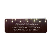 Rustieke Bourgogne hout en String Lights Etiket (Voorkant)