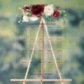 Rustieke Bourgogne Ivoor Witte Bloemen Trouwstoele Acryl Bord (Neutraal)