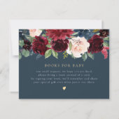 Rustieke Bourgogne & Navy Bloemen Boeken voor Baby Kaart (Voorkant)
