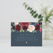 Rustieke Bourgogne & Navy Bloemen Boeken voor Baby Kaart (Staand voorkant)