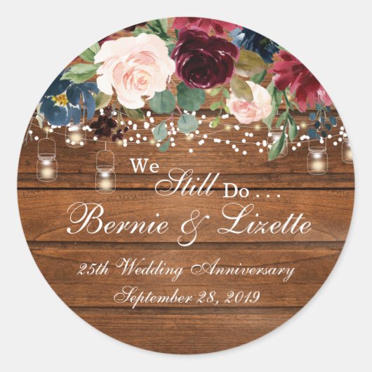 Rustieke Bourgogne Navy Stickers (Voorkant)