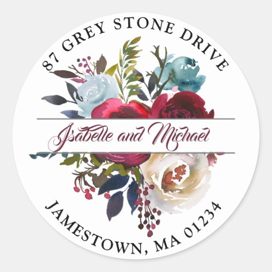 Rustieke Bourgogne rood retour adres label (Voorkant)