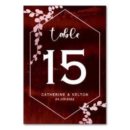 Rustieke Bourgogne Roze Geometrische Bloemen Huwel Kaart