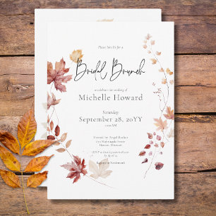 Rustieke Bourgogne & Rust Herfst bladeren bruids b Kaart