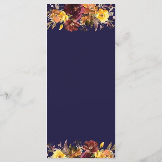 Rustieke Bourgogne Rust Sinaasappel Geel Bloemen B Programma (Achterkant)